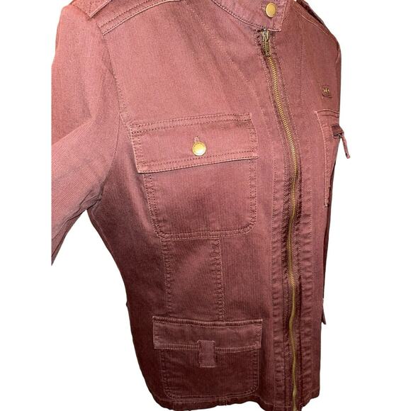 Womens Caribbean‎ Joe Brown Corduroy Jacket Long Sleeve Mandarin Collar Zip Up L - Picture 5 of 8
